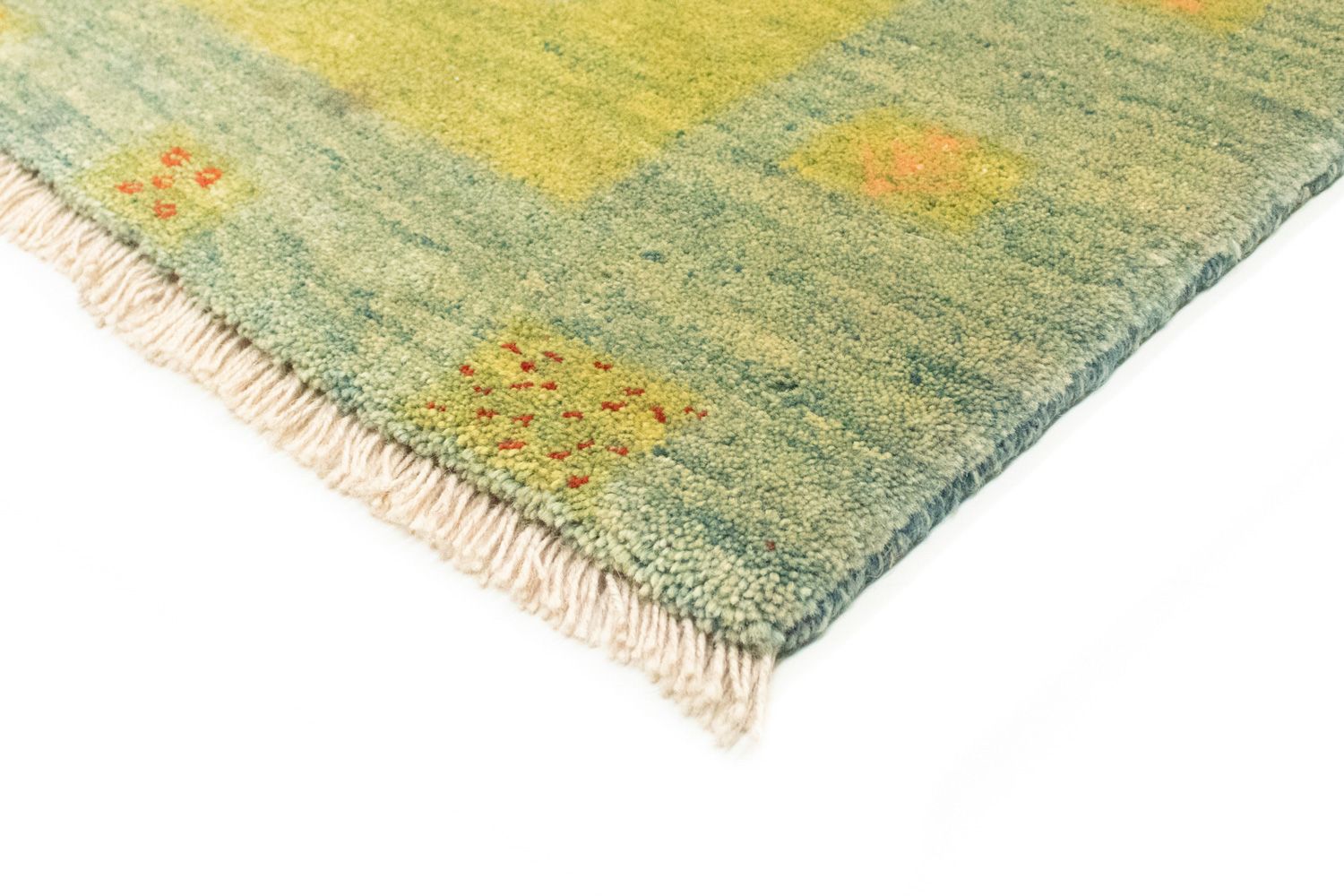 Gabbeh Teppich - Perser 218 x 175 cm - hellgrün