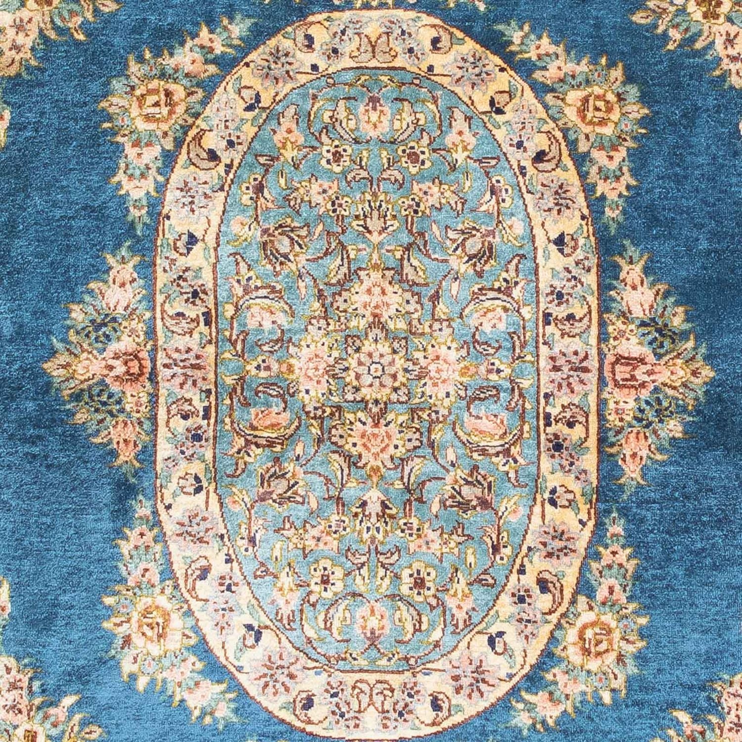 Perserteppich - Ghom 121 x 80 cm - dunkelblau