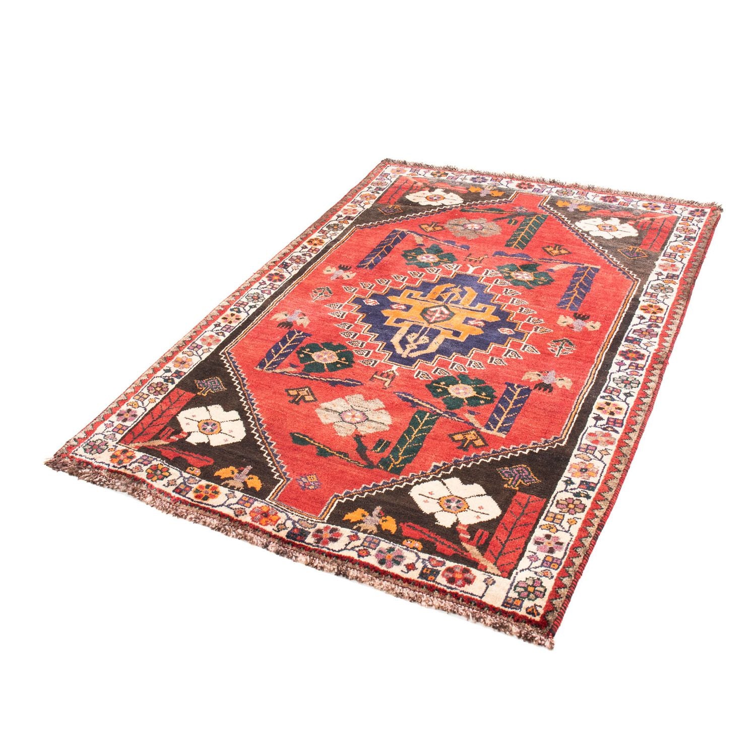 Perserteppich - Nomadic 160 x 110 cm - dunkelrot