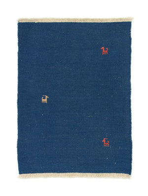 Gabbeh Teppich - Perser 86 x 63 cm - dunkelblau