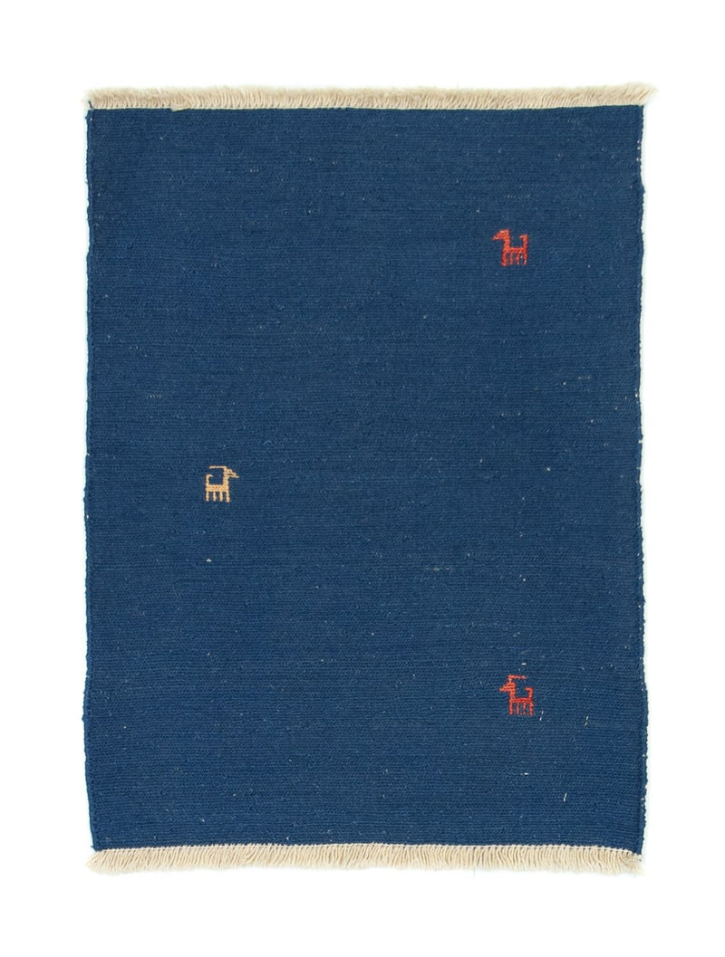 Gabbeh Teppich - Perser 86 x 63 cm - dunkelblau