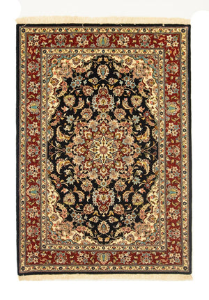 Perserteppich - Ghom 151 x 105 cm - schwarz