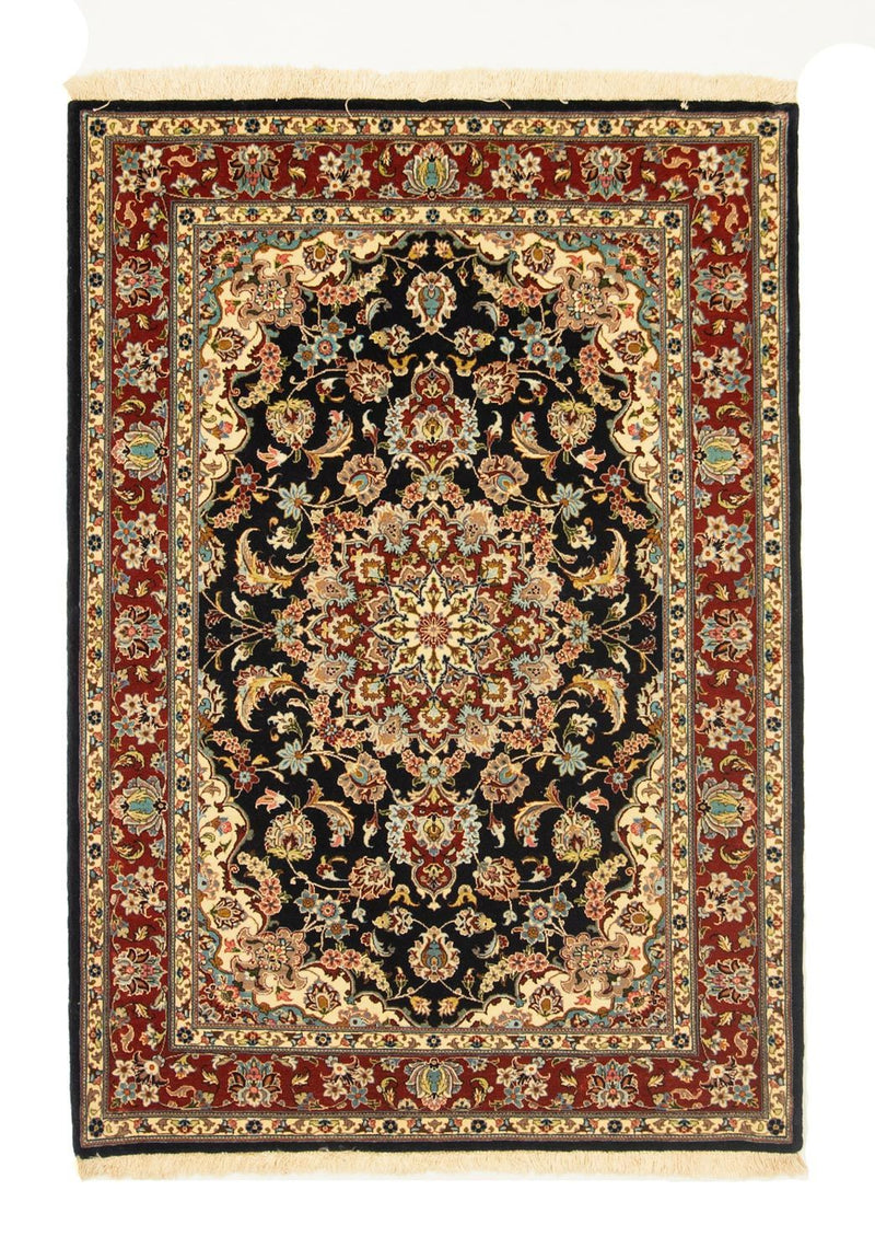 Perserteppich - Ghom 151 x 105 cm - schwarz