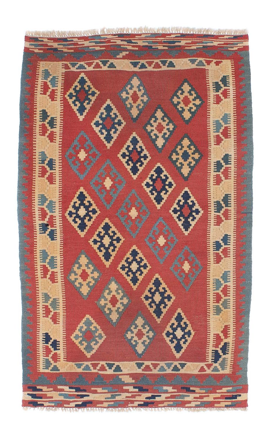Kelim Teppich - Oriental 161 x 96 cm - dunkelrot