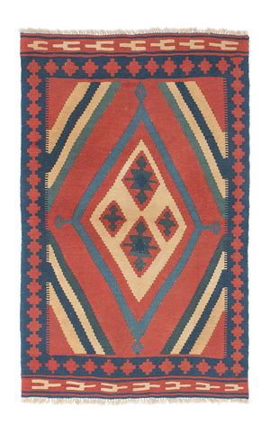 Kelim Teppich - Oriental 150 x 97 cm - dunkelrot