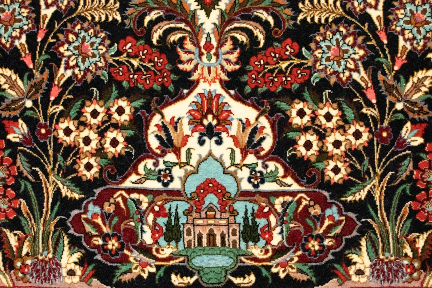 Perserteppich - Ghom 163 x 107 cm - dunkelblau