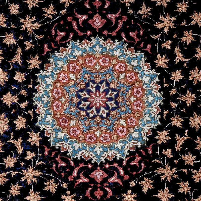 Perserteppich - Ghom 80 x 55 cm - dunkelblau