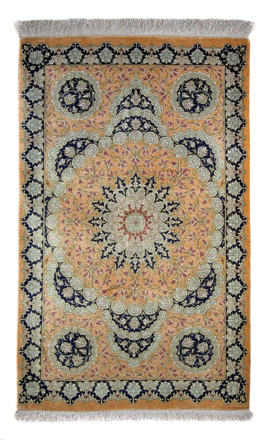 Perserteppich - Ghom 93 x 59 cm - senfgelb