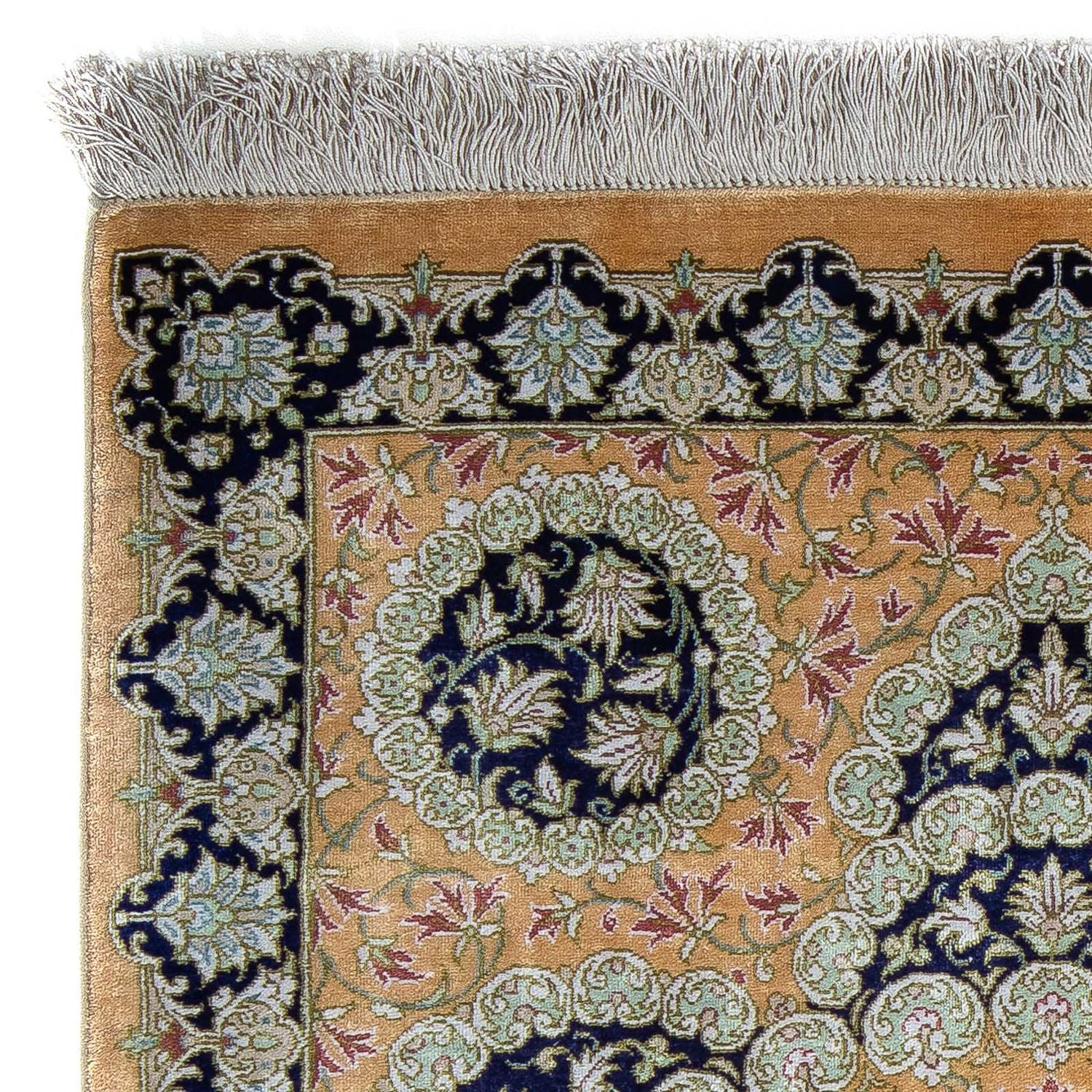 Perserteppich - Ghom 93 x 59 cm - senfgelb