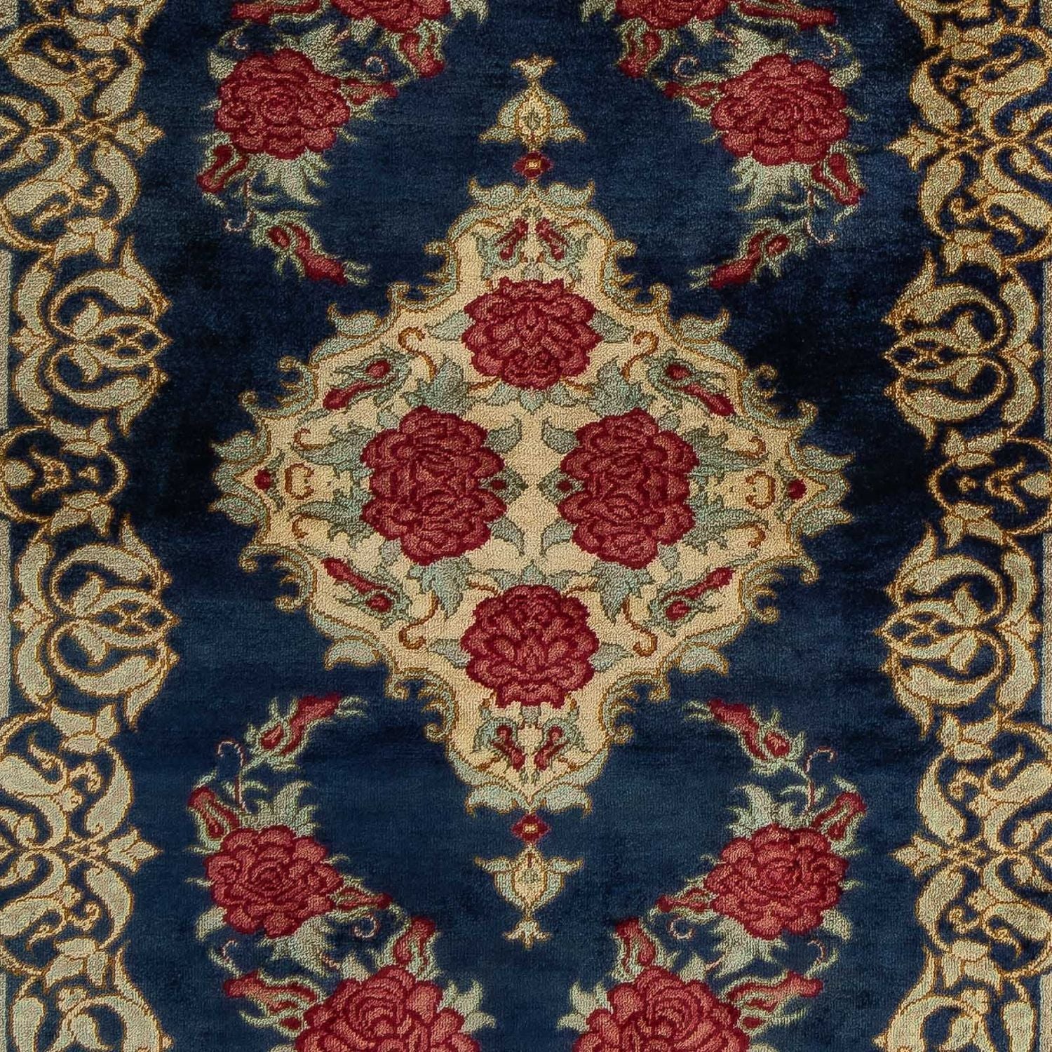 Perserteppich - Ghom 77 x 58 cm - dunkelblau