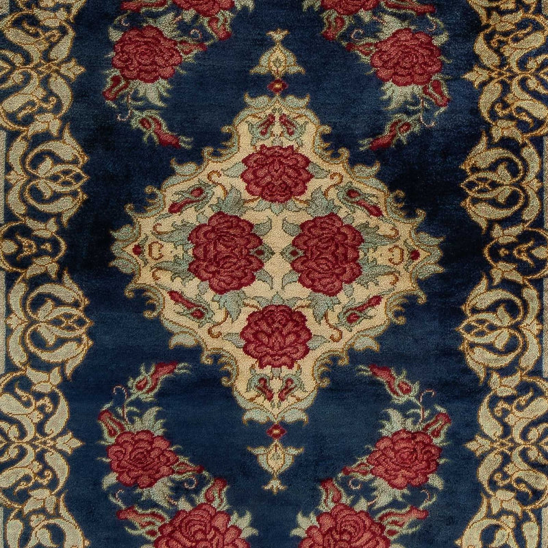 Perserteppich - Ghom 77 x 58 cm - dunkelblau