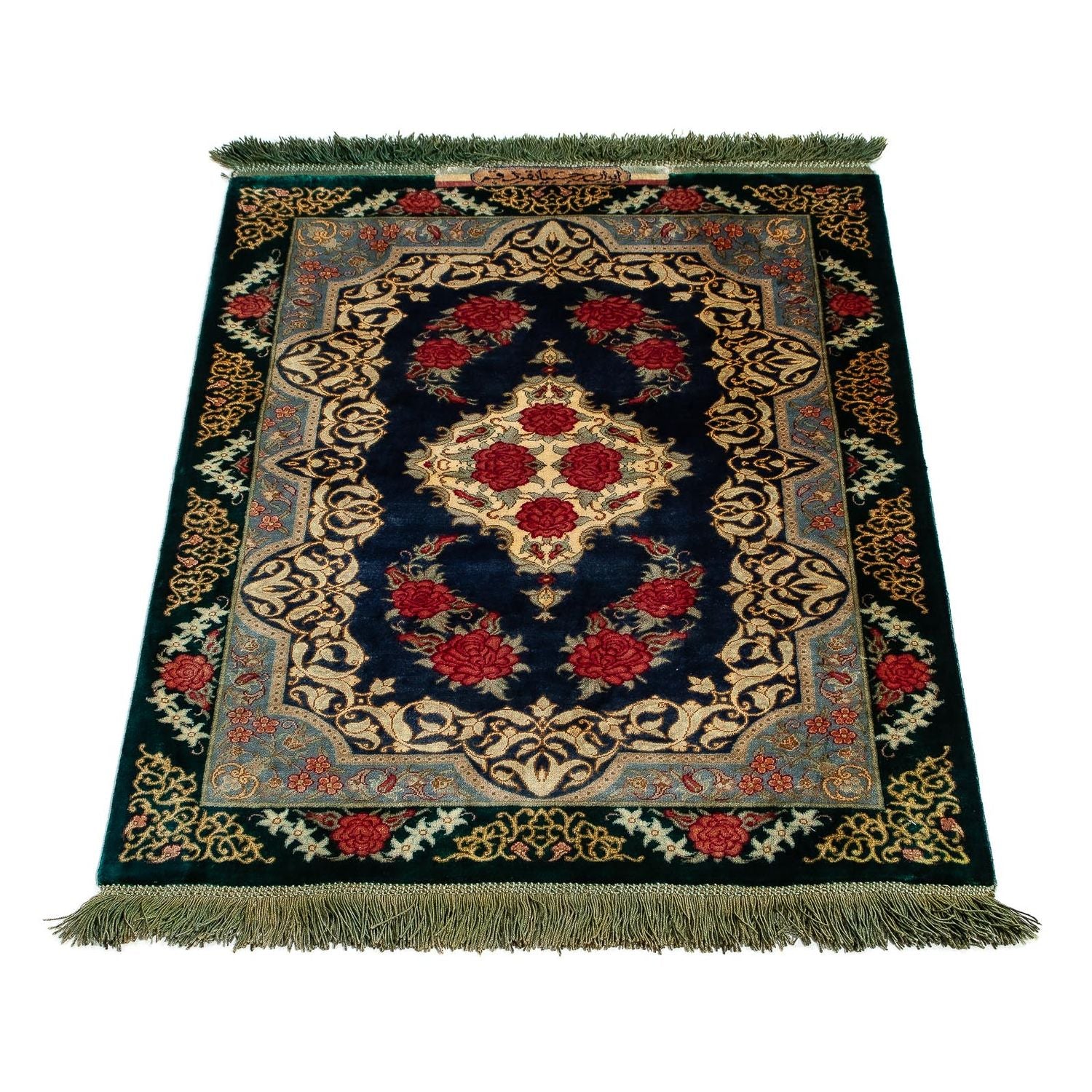 Perserteppich - Ghom 77 x 58 cm - dunkelblau