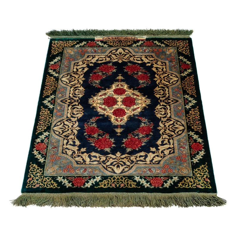 Perserteppich - Ghom 77 x 58 cm - dunkelblau