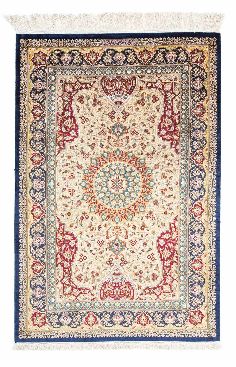 Perserteppich - Ghom 123 x 77 cm - dunkelblau