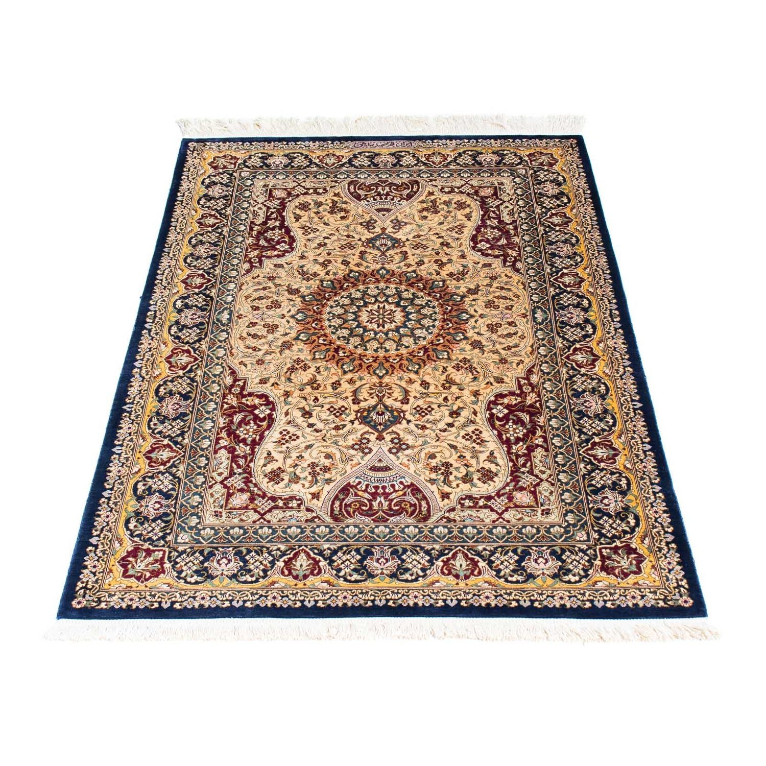 Perserteppich - Ghom 123 x 77 cm - dunkelblau