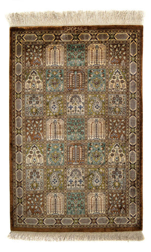 Perserteppich - Ghom 93 x 59 cm - mehrfarbig