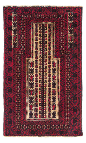 Belutsch Teppich 130 x 82 cm - dunkelrot