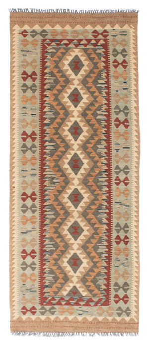 Kelim Teppich - Oriental 198 x 80 cm - hellbraun