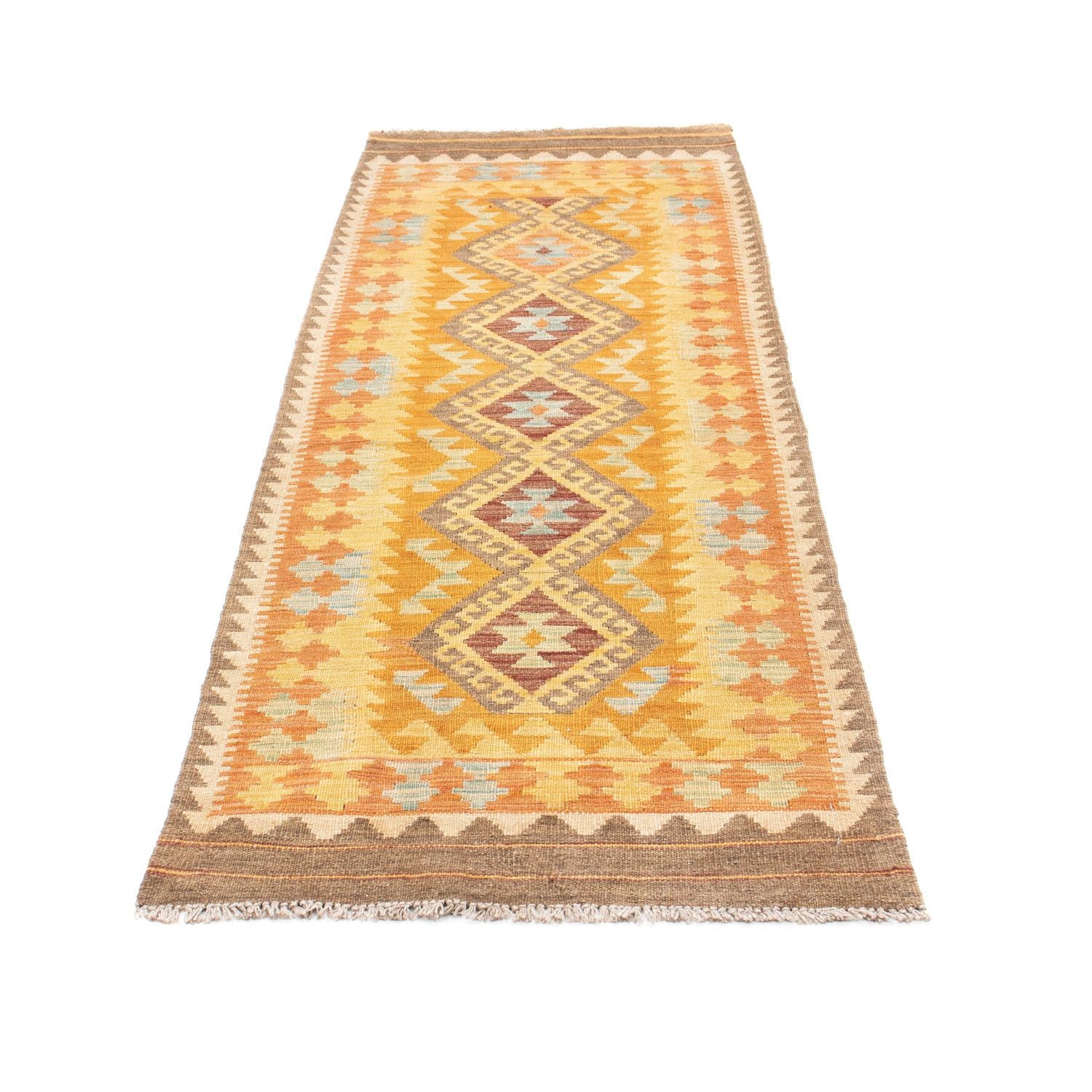 Kelim Teppich - Oriental 209 x 71 cm - gold
