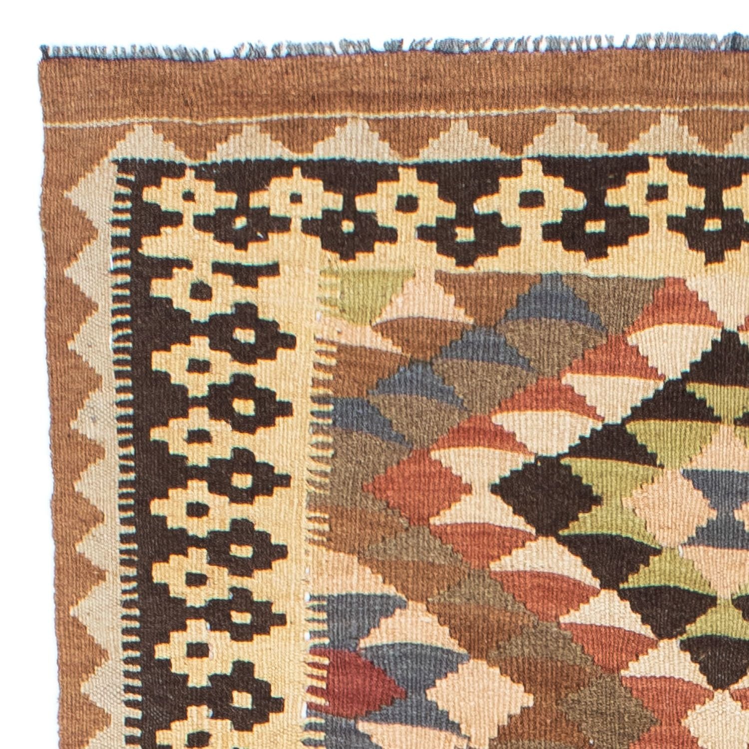 Kelim Teppich - Oriental 207 x 85 cm - hellbraun