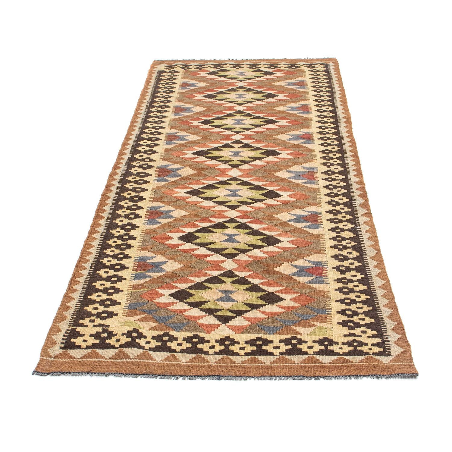 Kelim Teppich - Oriental 207 x 85 cm - hellbraun