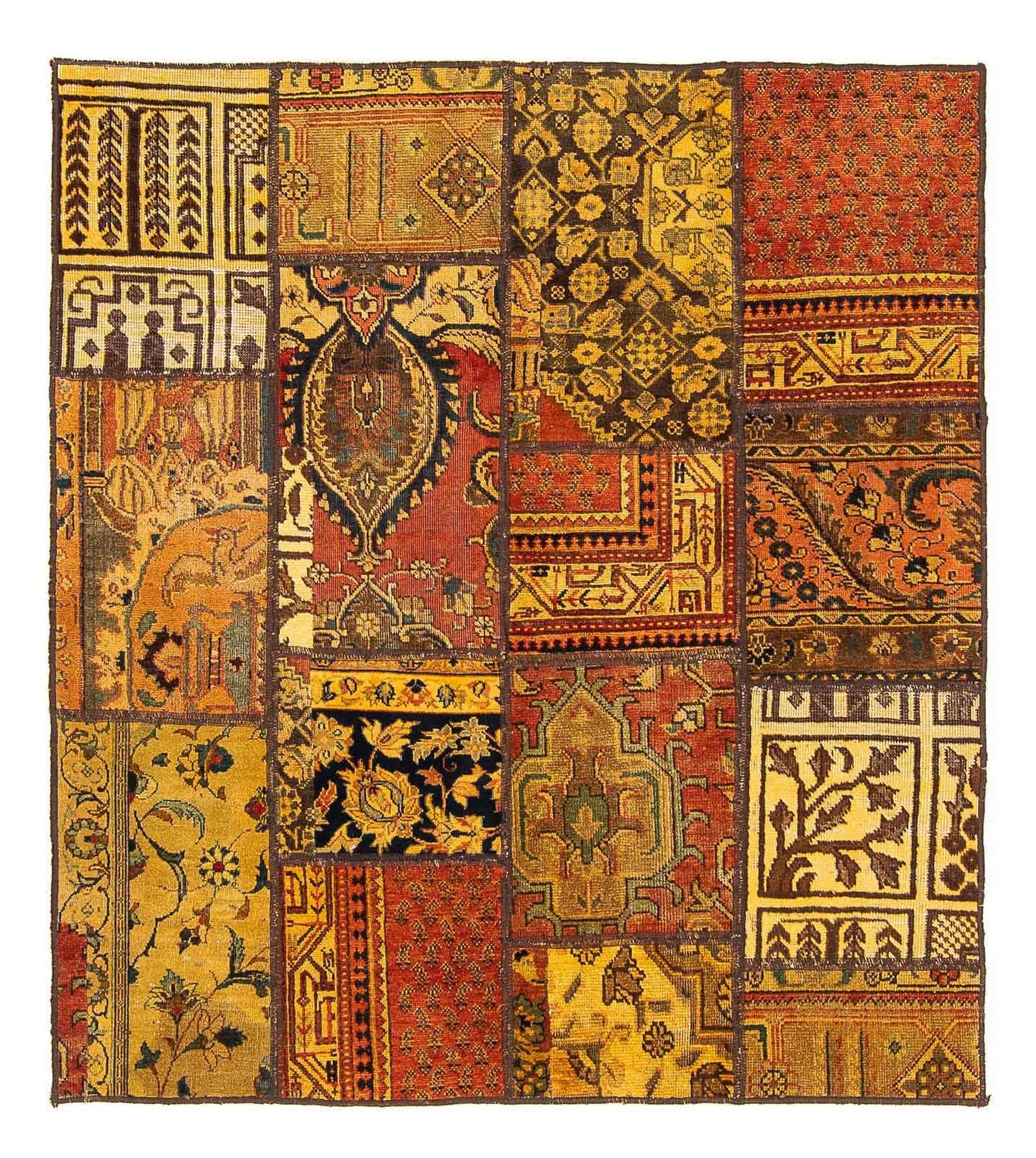 Patchwork Teppich 151 x 142 cm