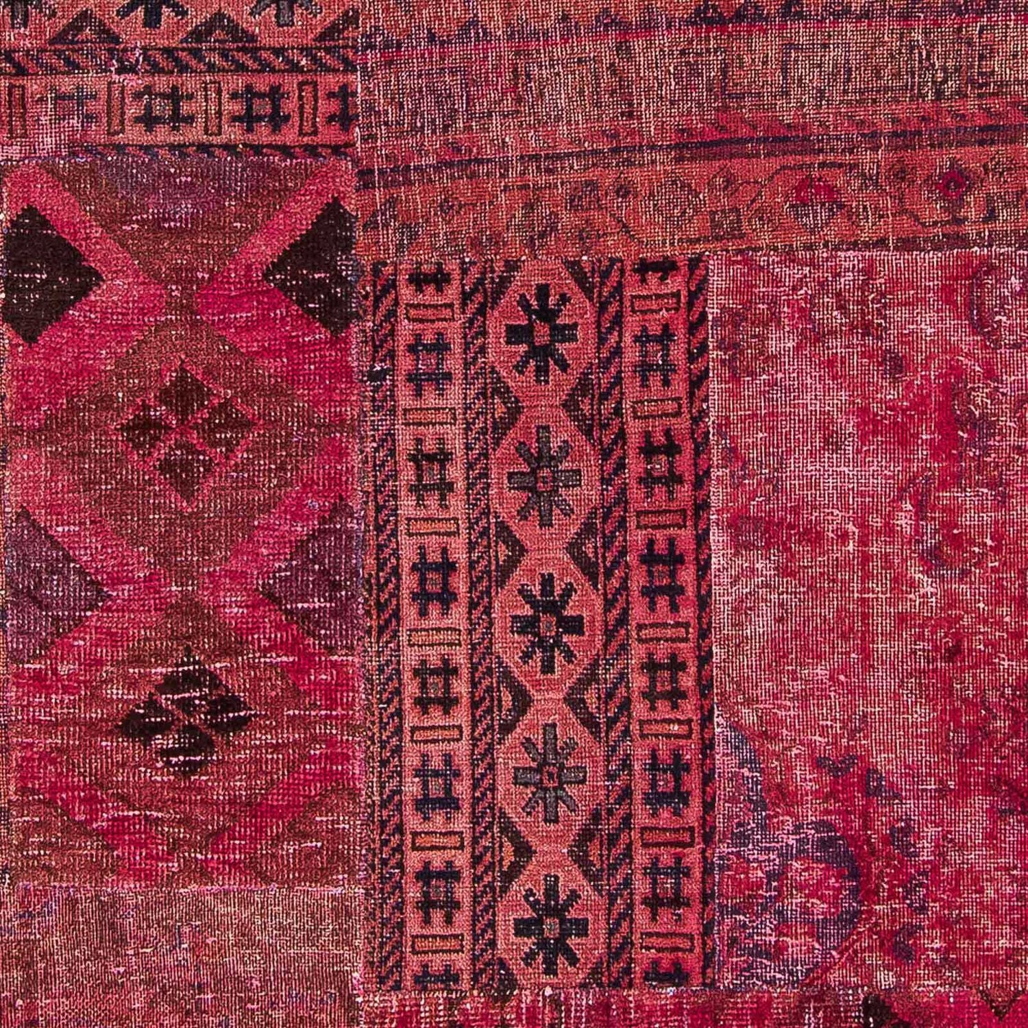 Patchwork Teppich 241 x 151 cm