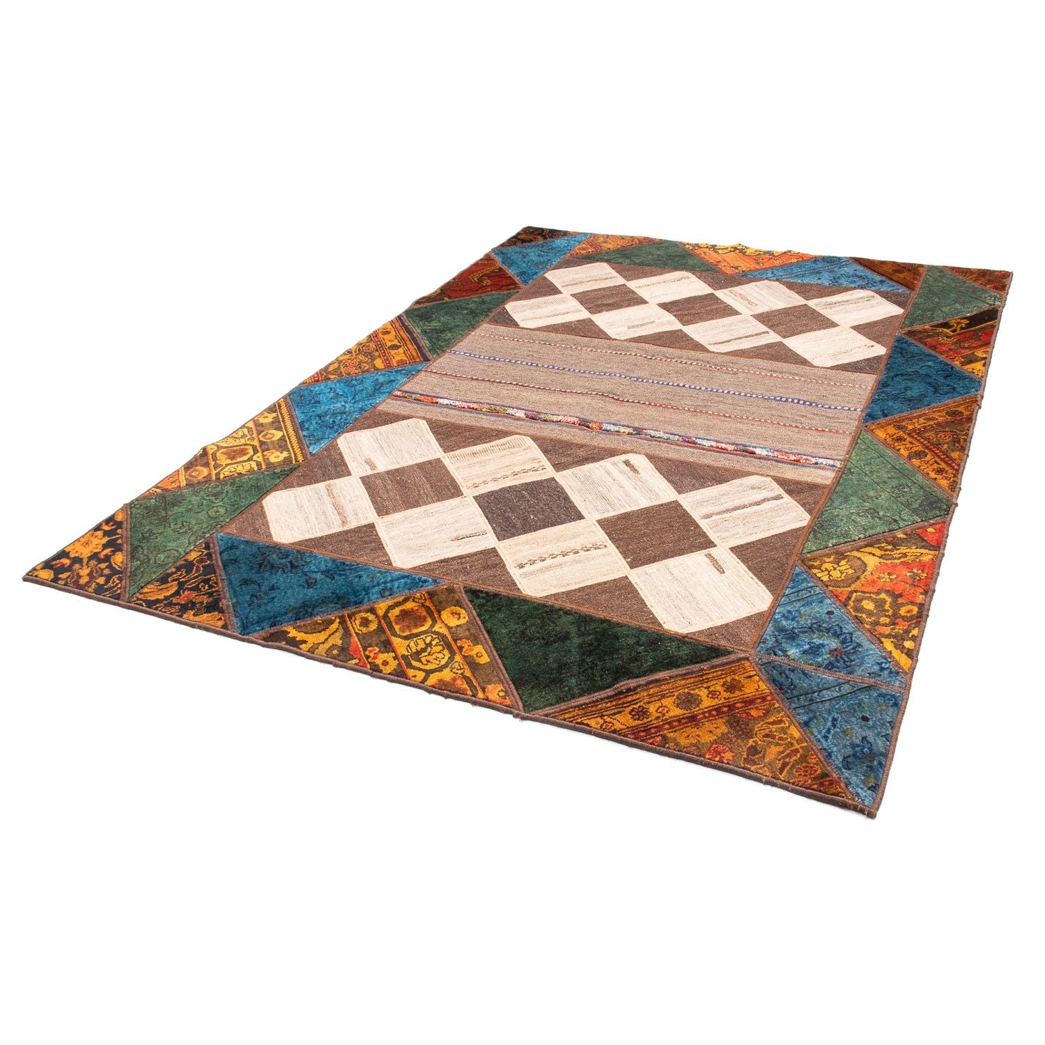 Patchwork Teppich 224 x 164 cm
