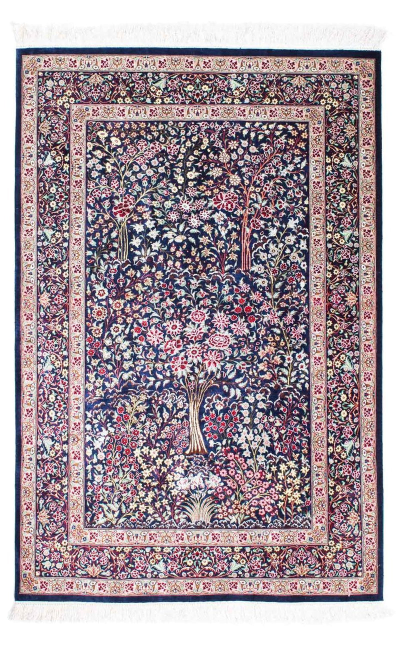 Perserteppich - Ghom 152 x 100 cm - dunkelblau