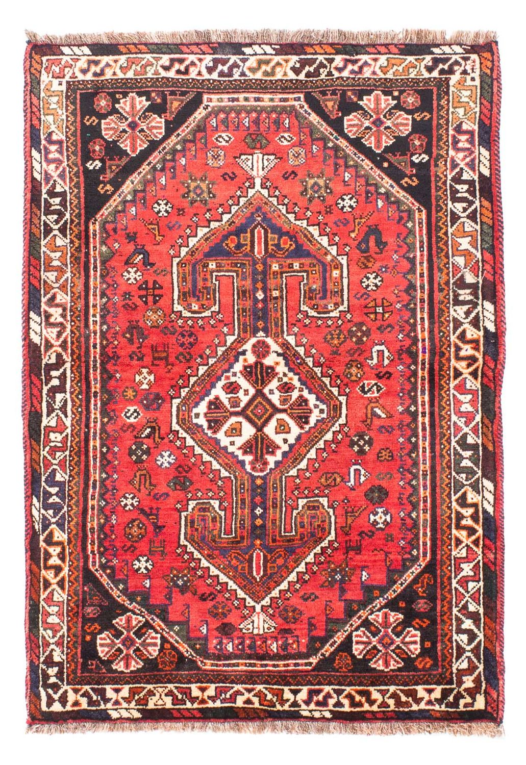 Perserteppich - Nomadic 160 x 110 cm - dunkelrot