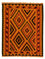 Kelim Teppich - Oriental 195 x 152 cm - dunkelbraun