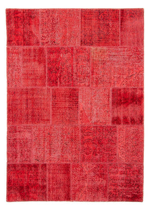Patchwork Teppich 240 x 170 cm - dunkelrot