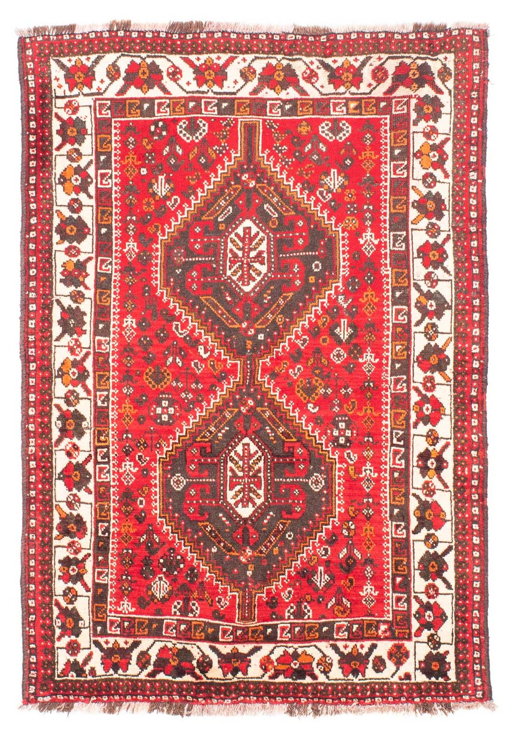 Perserteppich - Nomadic 160 x 112 cm - dunkelrot