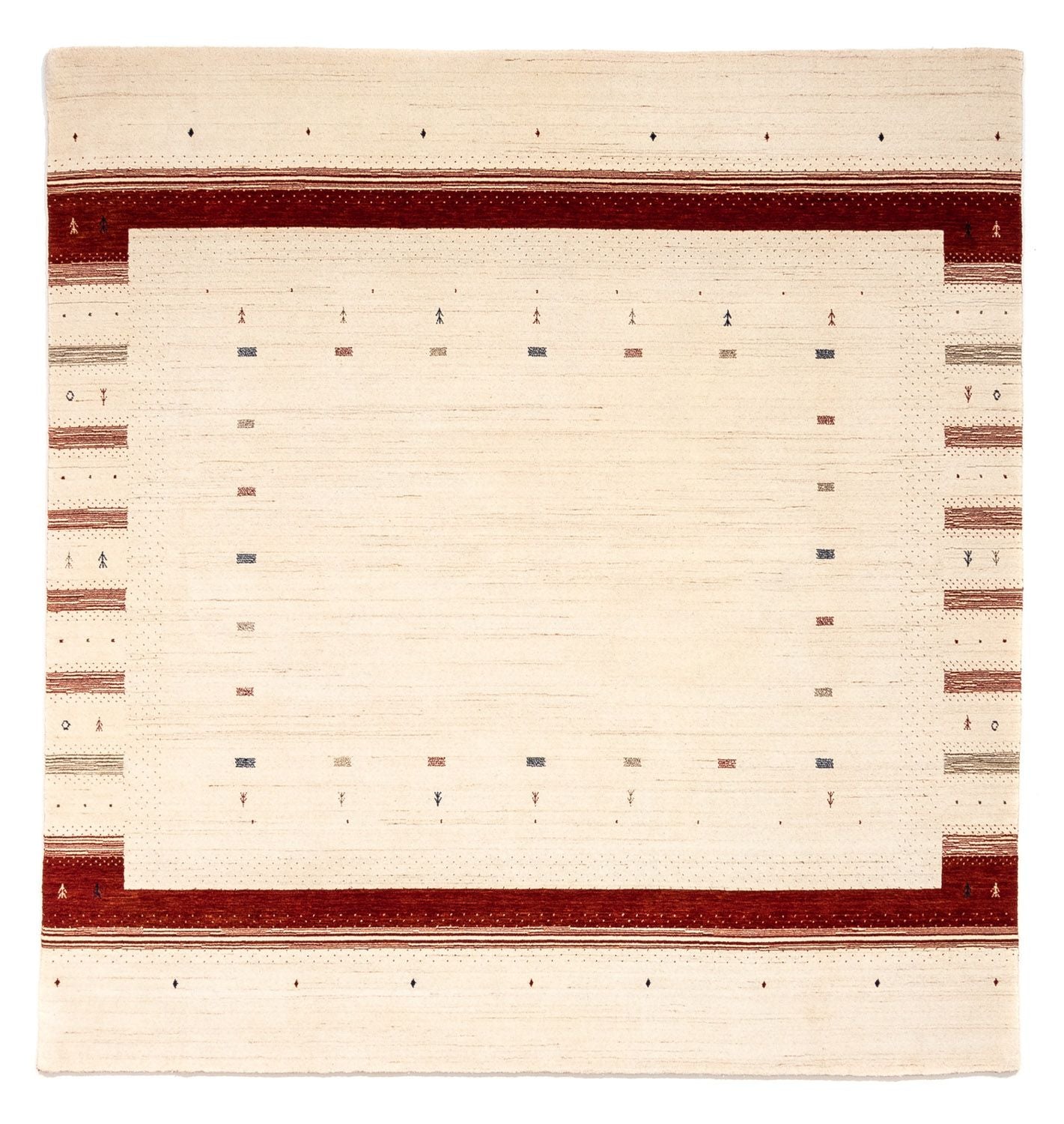 Gabbeh Teppich - Loribaft Indus 255 x 255 cm - beige