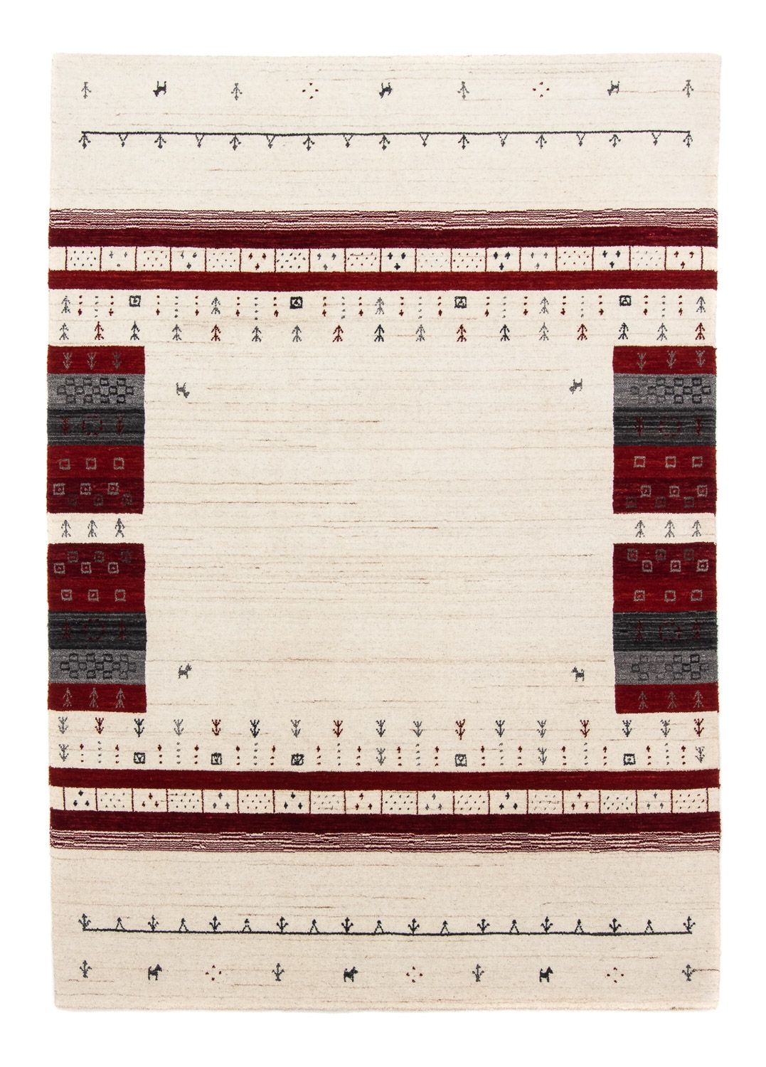 Gabbeh Teppich - Loribaft Perser 200 x 140 cm - beige