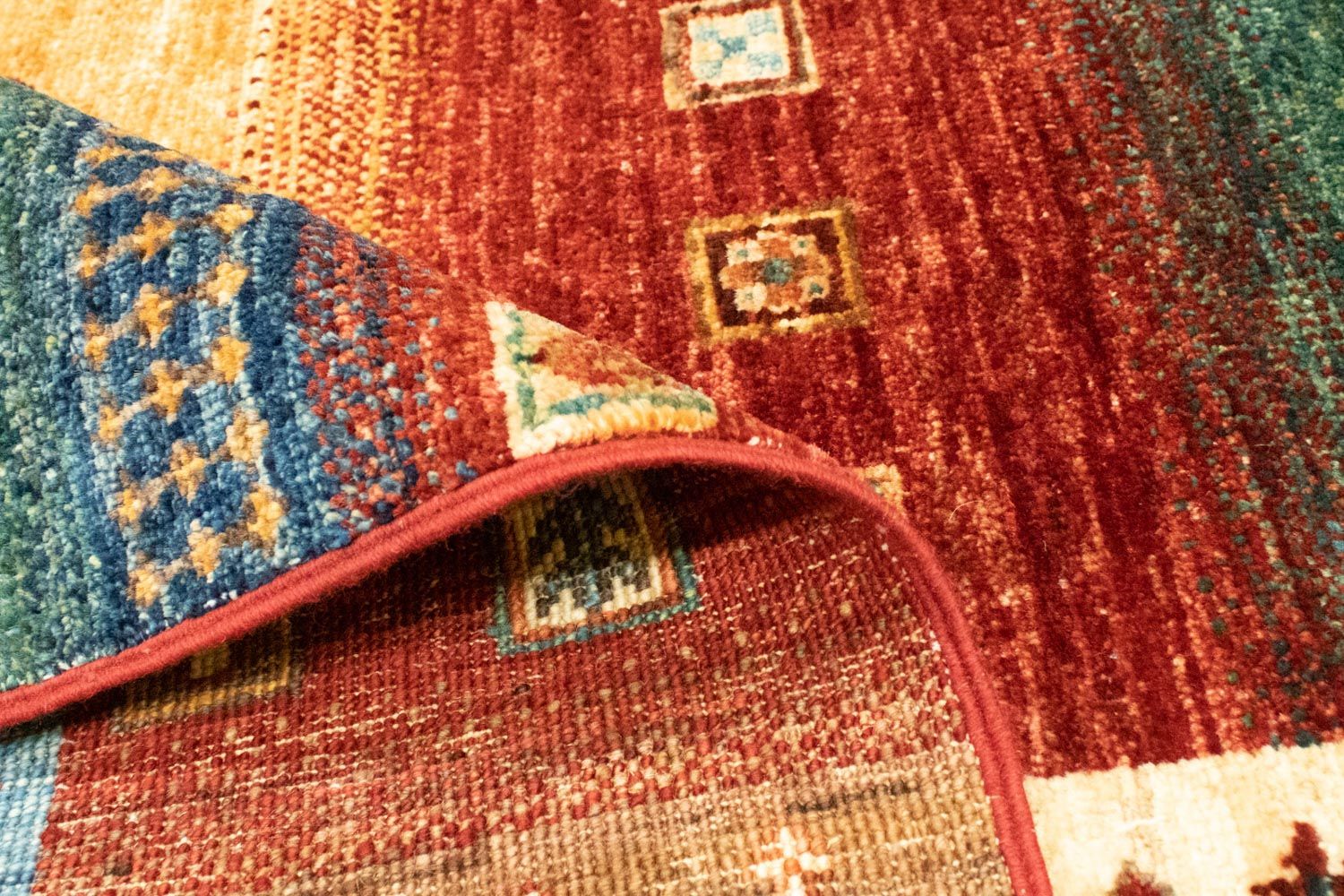 Gabbeh Teppich - Loribaft Indus 214 x 152 cm - mehrfarbig