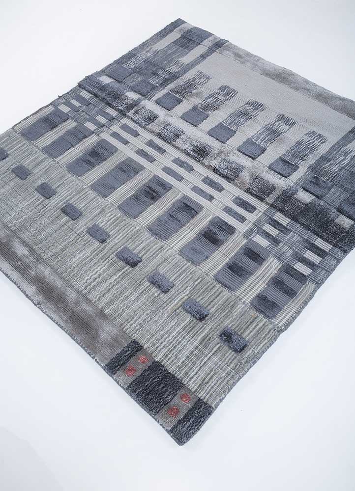 Viskose Teppich quadratisch  - 90 x 90 cm - mehrfarbig
